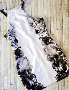 Bebe B&W floral bodycon dress